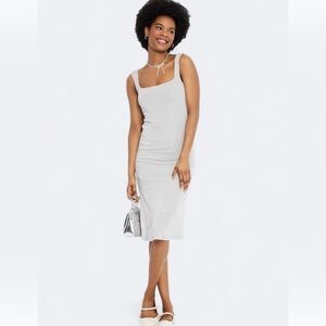 Wild Fable Grey bodycon midi dress with square neckline